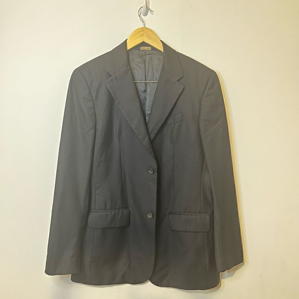 Banana Republic Mens Black Blazer Suit Jacket Size 42 2-Button Single Vent